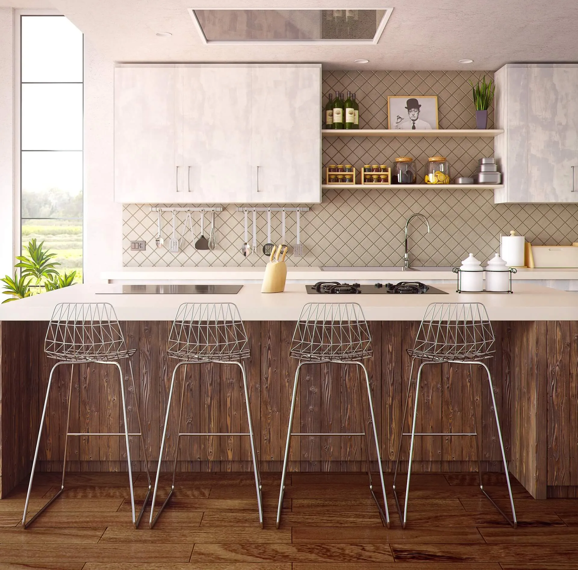 Kitchen splashback tiling in a Sunshine Coast home