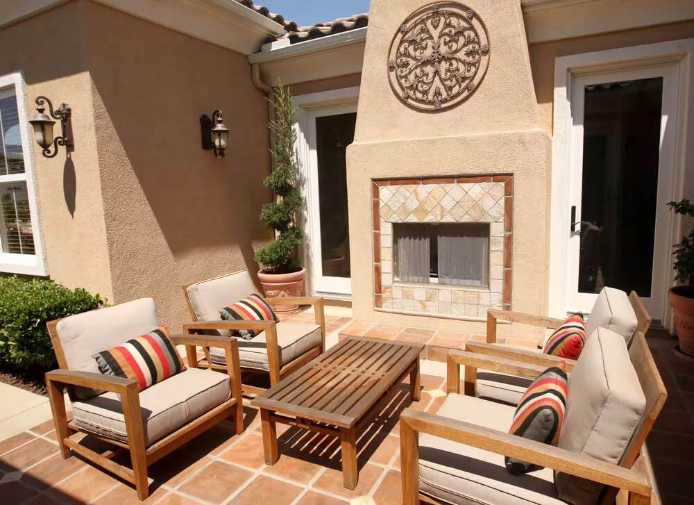 Outdoor patio tiling in a Sunshine Coast home