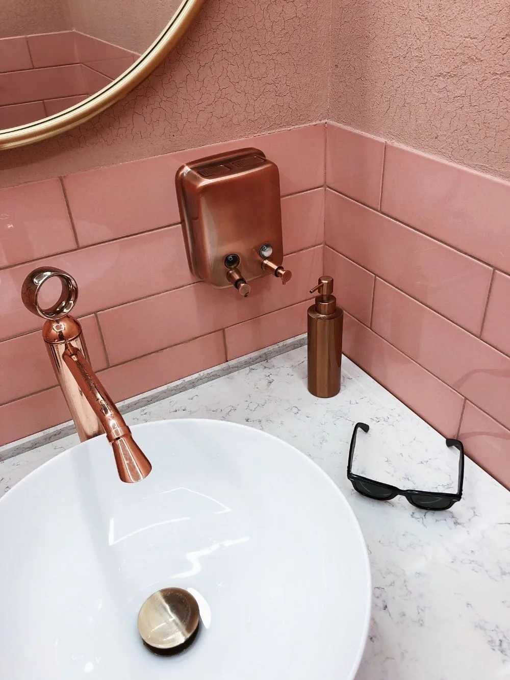 Tiled toilet and vanity area in a Sunshine Coast bathroom
